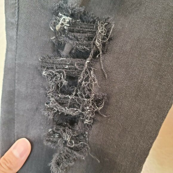 Frame Jeans Womens Size 26 Black Denim Skinny Low Rise Distressed Stretch Casual - Picture 5 of 12